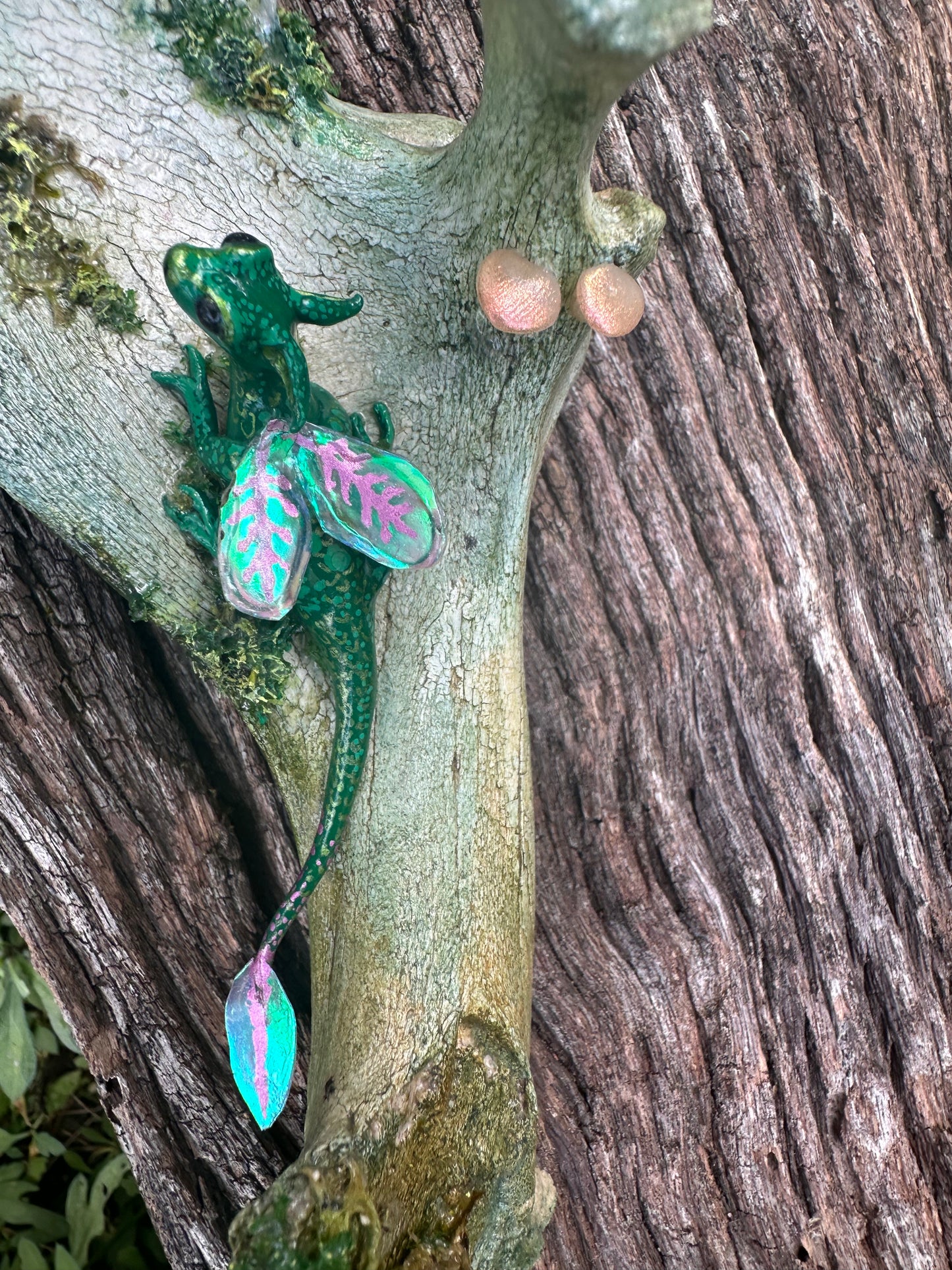 Handcrafted Miniature Dragon on Found Bone