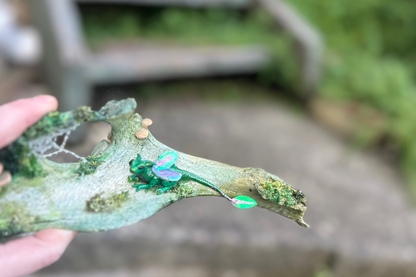 Handcrafted Miniature Dragon on Found Bone